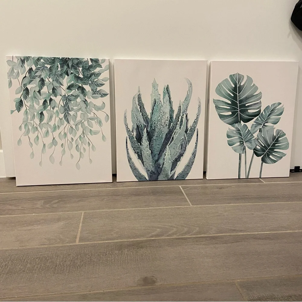 Canvas Wall Art Plants Set of 3 12”X16” - Picture 3 of 11